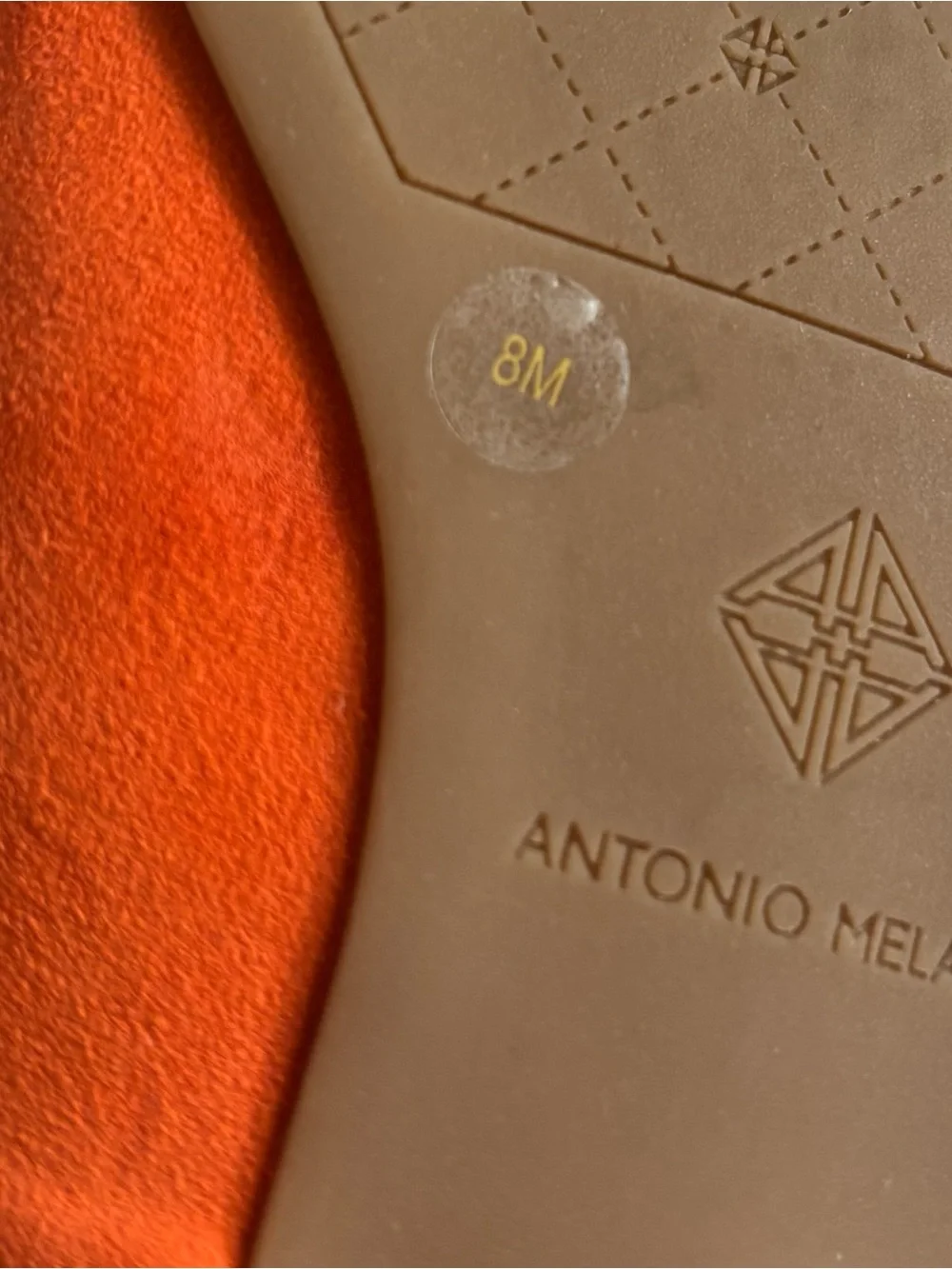 ANTONIO MELANI Vibrant Orange Suede Slingback Flats